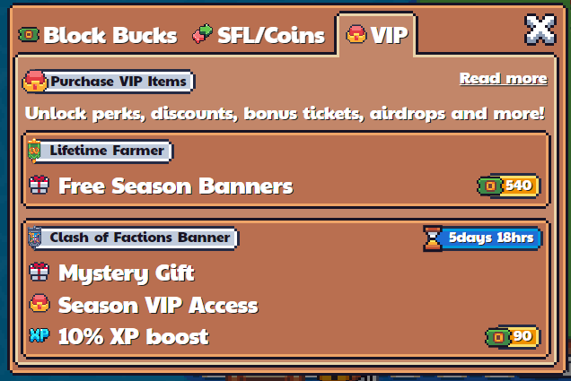 VIP Menu